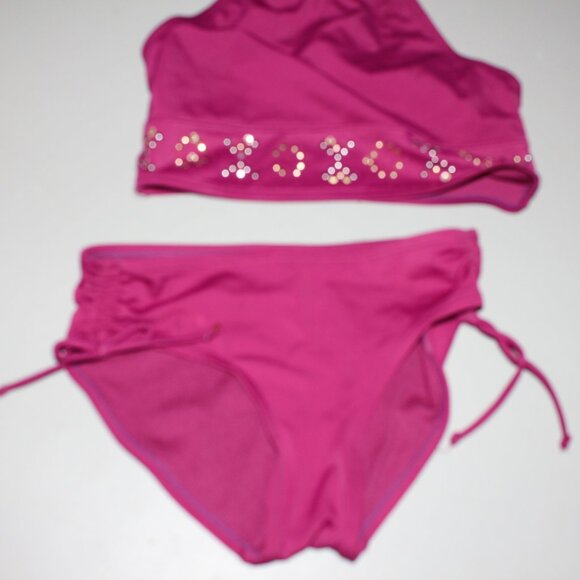 Purple 2 Pcs Justice Bikini Swimsuit size 10 - Picture 2 of 10